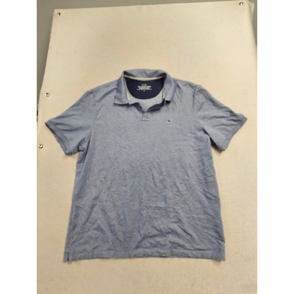 Vineyard‎ Vines Edgartown Polo Mens Large Blue Short Sleeve Whale Logo Shirt